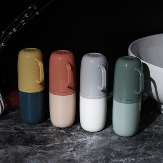 Travel Wash Cup Portable Convenient Plastic Lightweight Travel Toothbrush Cup Case for Trip