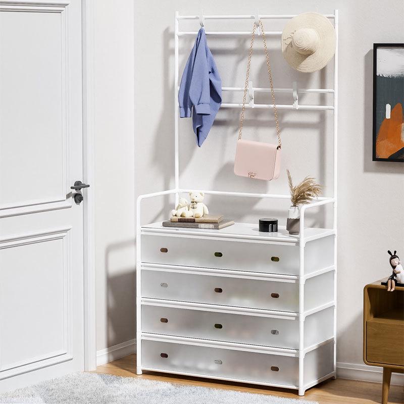 Moderner multifunktionaler Metall-Schuh- und Garderobenständer: Stand-Aufbewahrung, schlicht, minimalistisch für Schuhe und Kleidung