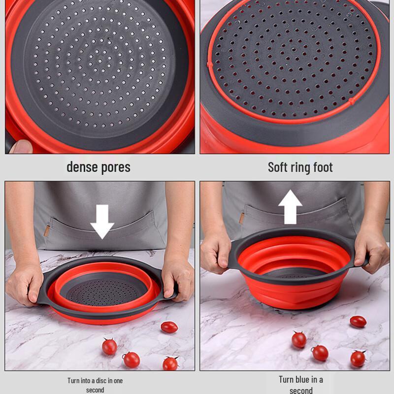 Jiwanggu Zusammenklappbares Kunststoff-Gemüsesieb-Set