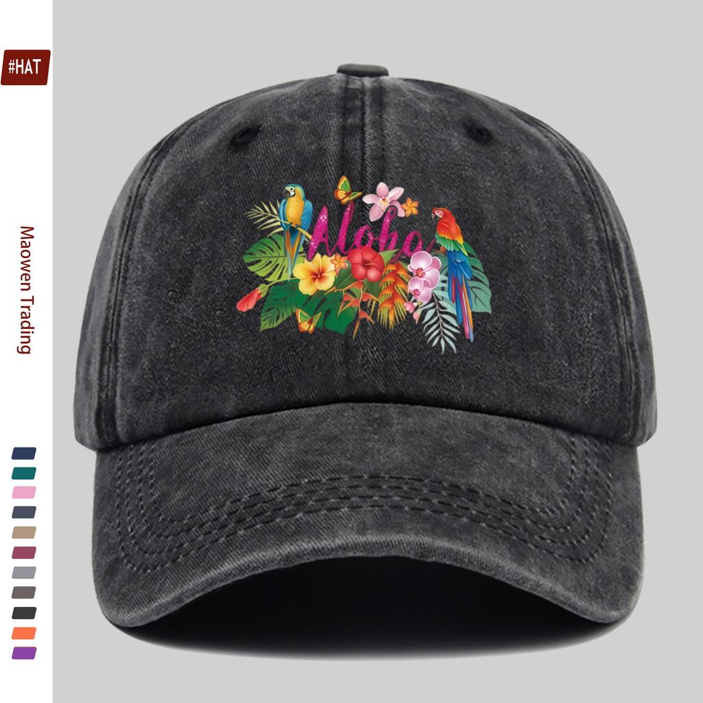 Pc Hawaiian Tropical Aloha Parrot Floral Print Baseball Cap Travel Joyful Pet Element Print Design Sun Hat Comfortable Lightwei
