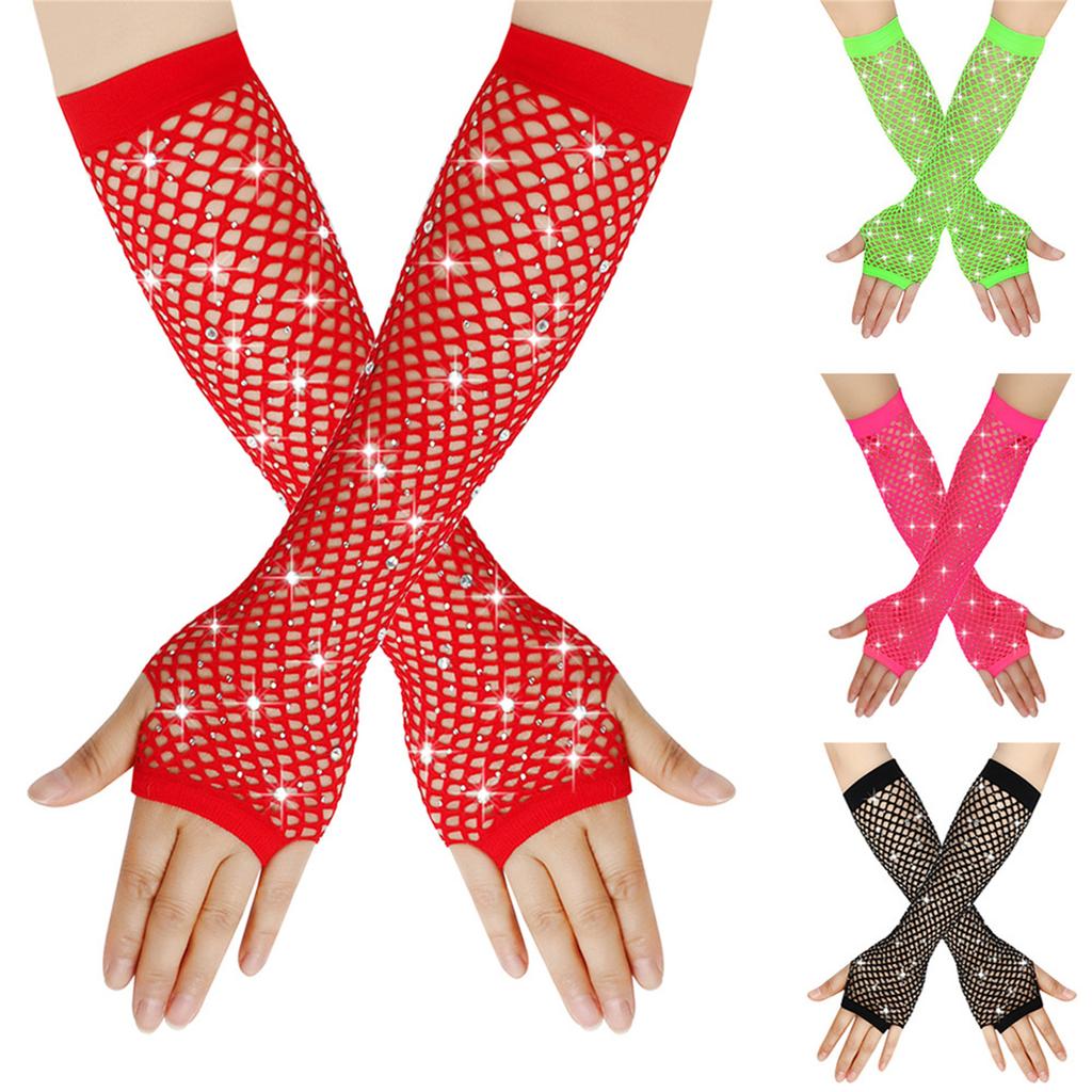 Fishnet Gloves Nightclub Dancing Gloves Party Accessory Half Finger Fishnet Gloves Hollow Wrist Gloves