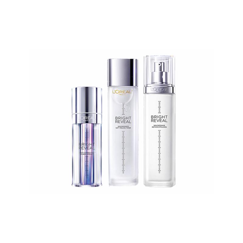 Loreal Paris Сияющая Водная Эмульсия Эссенция Уход за Кожей Увлажняющий и Увлажняющий Уход за Кожей Трехпредметный сияющий набор-Трехпредметный сияющий набор коричневый