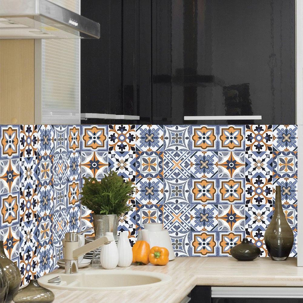 Self-adhesive PVC Patchwork Panel Tiles Set of 10 Wallpaper 20X20Cm Zm-06-032