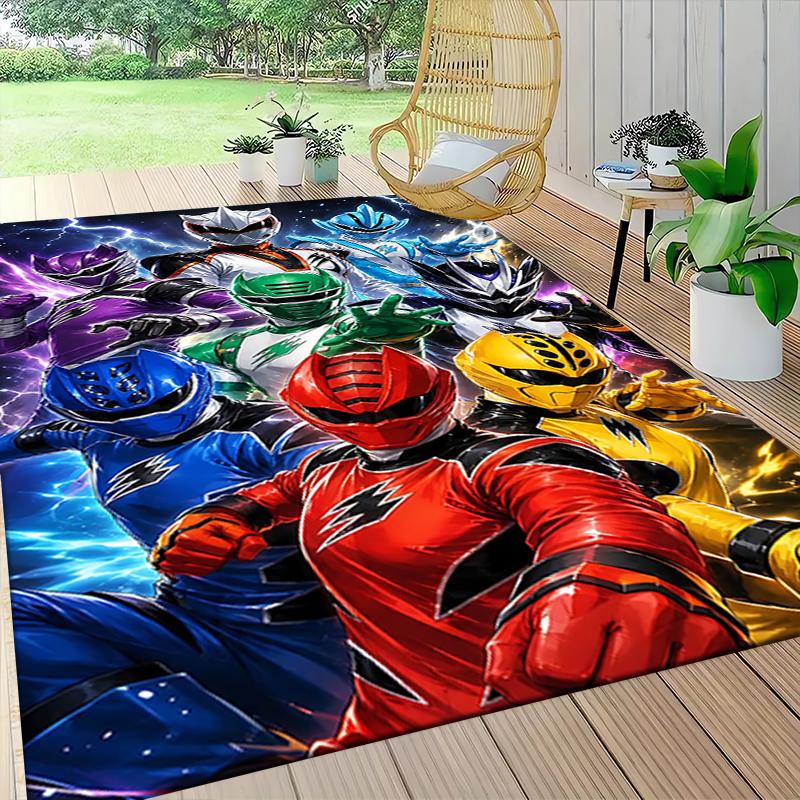 Power Rangers Teamup Carpet Rug Soft Washable Antislip Home Living Room Sofa Mats Personalized Christmas Rug