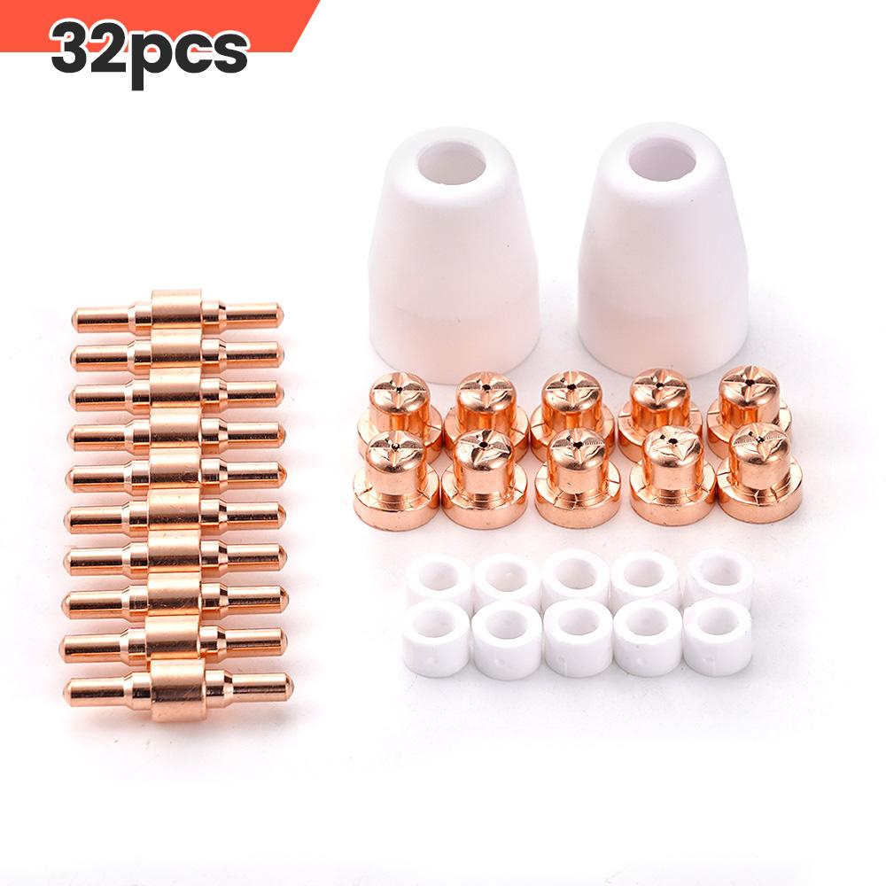 32pcs Plasma Cutter Tip Nozzle and Electrode Set  for  For PT31 LG40 Plasma Cutter Welding Tools