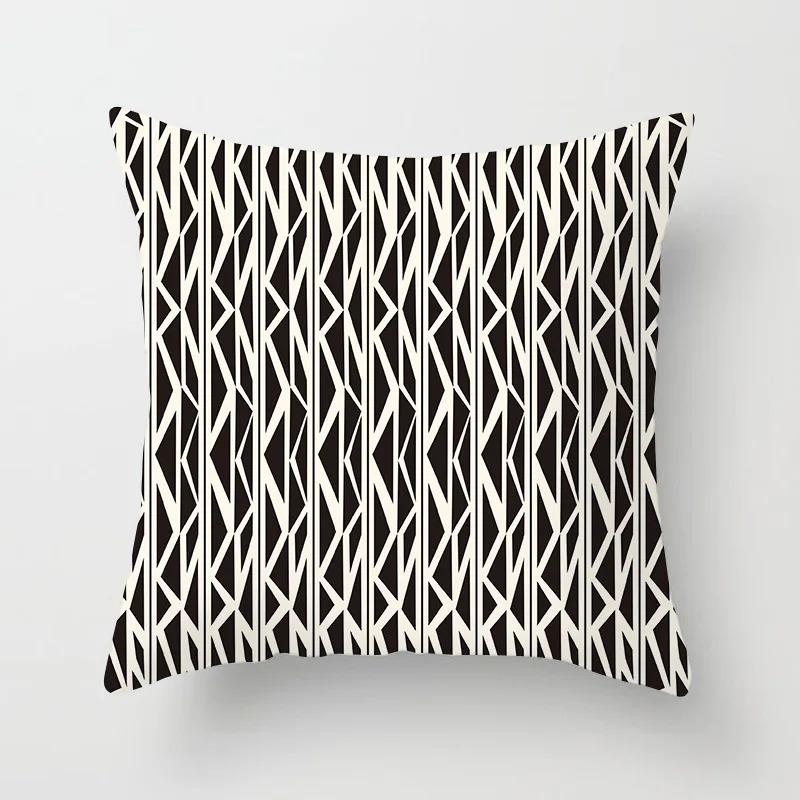 Office Living Room Home Pillowcase Car Ornaments Geometric Black and White Pattern Pillowcase