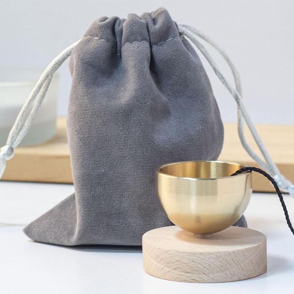 Singing Bowl with Wooden Base Sound Healing Meditation Bowl for Relaxation Yoga Mindfulness, Home Studio Bedroom Decor