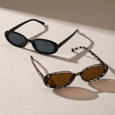 Mode Sonnenbrille Europäische Brillen Trend Kuhfarbe Kleine Fassung Sonnenbrille Mode Oval Gestromt Brillen Damenbrillen Herrenbrillen