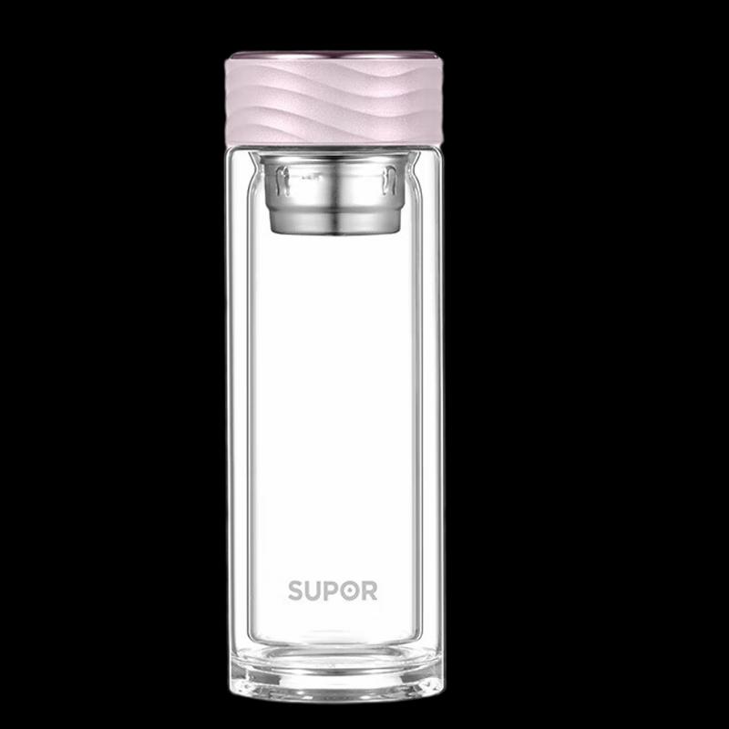 SUPOR Portable Double-Layer Glass Tea Infuser Cup