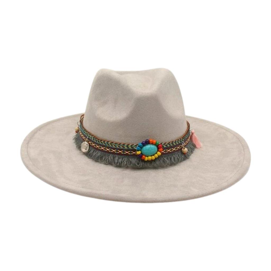 Round Flat Brim French Ethnic Style High-End Top Hat New Stage Jazz Hat Western Cowboy Hat