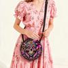 Schädelprint Runde Schultertasche Lässige Umhängetasche für Damen Beste Geschenke 2D Flache Lässige Tägliche Crossbody-Tasche