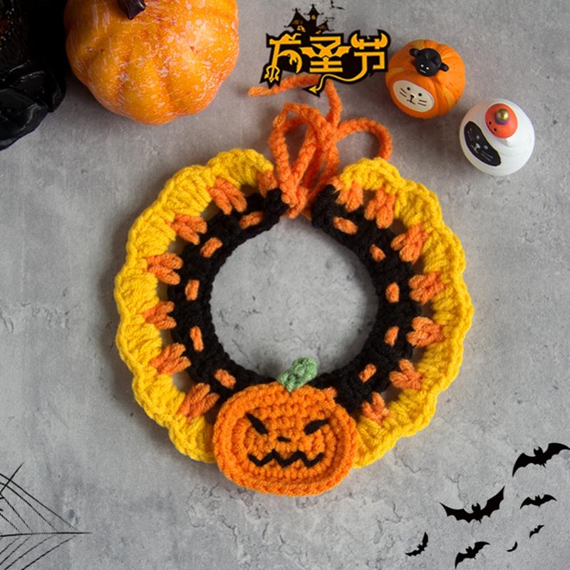 Halloween Cat Costume Collar Dog Clothing Pet Scarf Collar Cat Halloween Party Costume Cute Cat Scarf Halloween Decoration