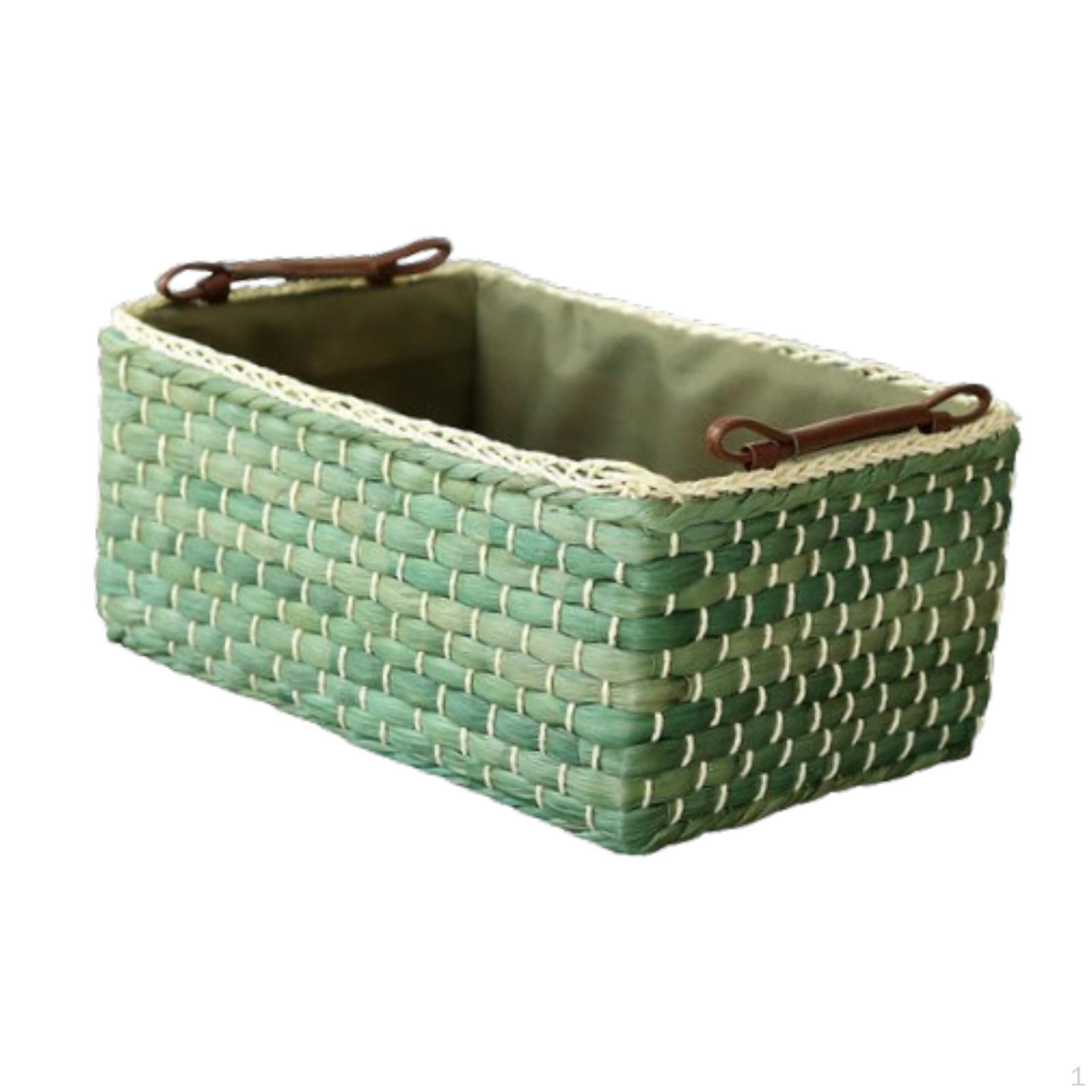 

Корзина для плетения из кукурузной шелухи, органайзер для столешницы, шкафа, стола для домашнего использования Small