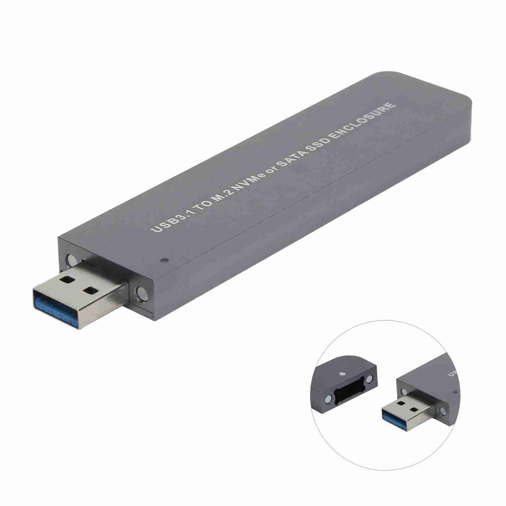 M.2 NVME Hard Drive Enclosure External USB 3.1 To NGFF ToolFree Dual Protocol SATA TypcA (Not