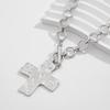Bold Crosses Pendant Necklace Chic Hammered Crosses Necklace Unique Neck Accessories for Fashion Enthusiasts