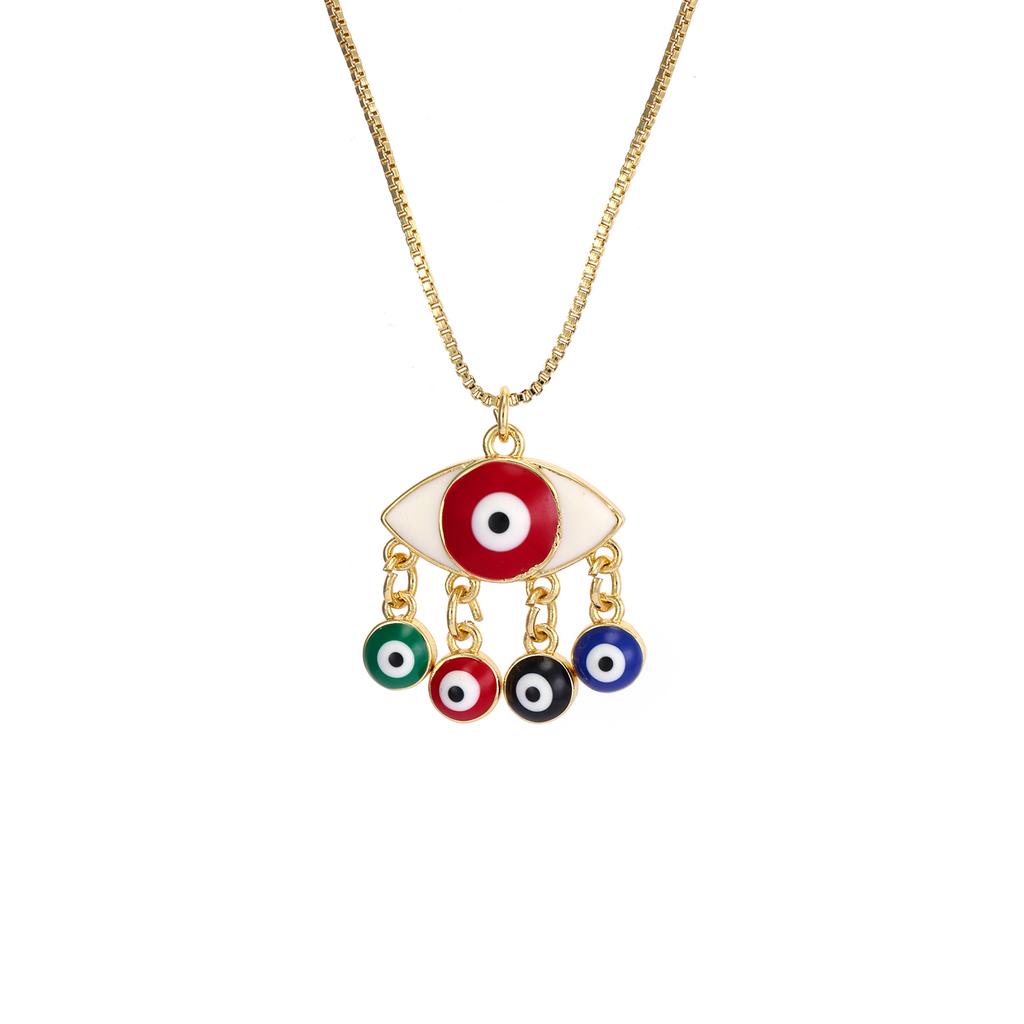 Nidin Türkische Evil Eye Anhänger Halsketten für Frauen Zirkonia Emaille Herz Flügel Charme Schlüsselbein Kette Glücksbringer Schmuck Geschenke