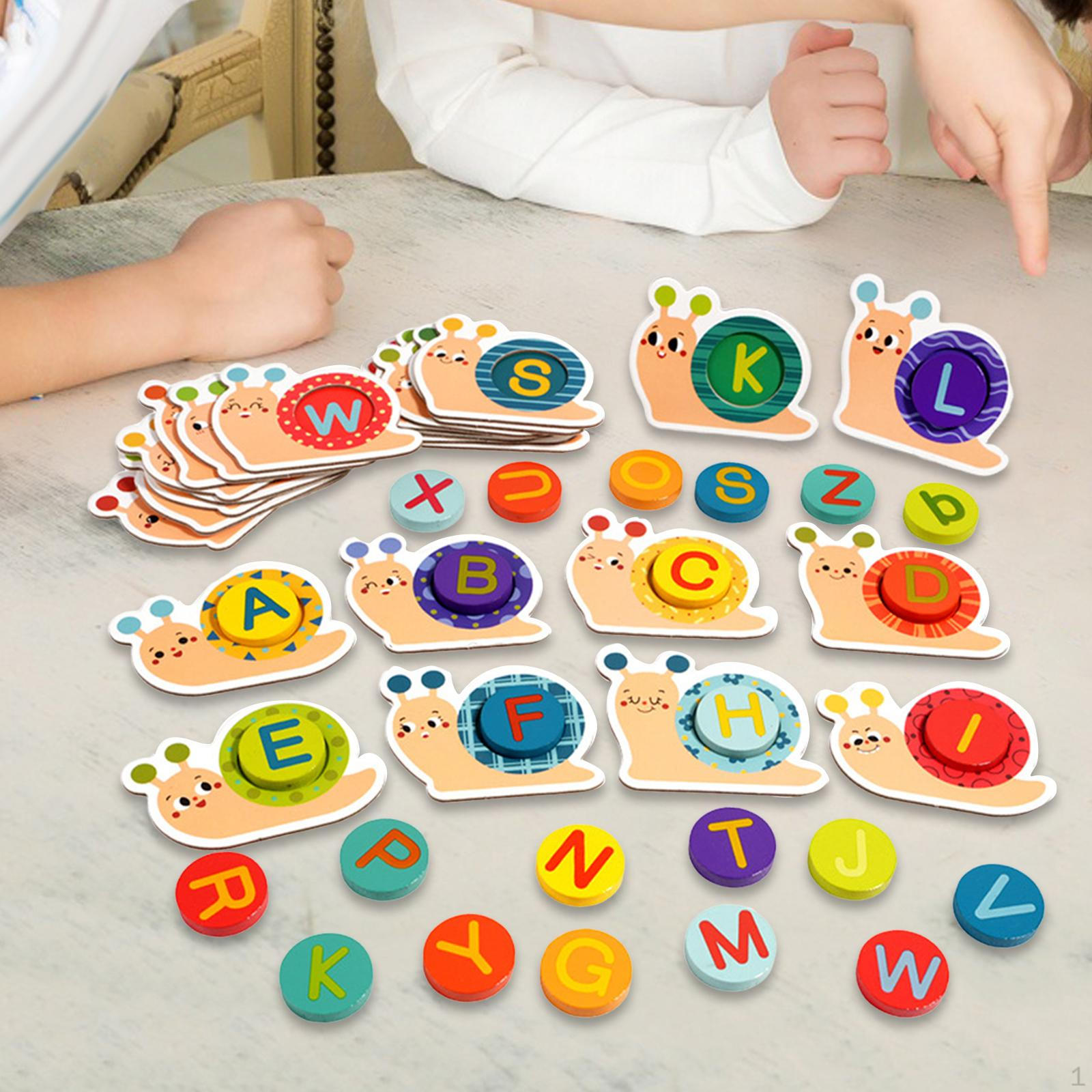 

Matching Game Wooden Alphabet Puzzle, Fine Motor Skill, Match Letter Spelling Game,
