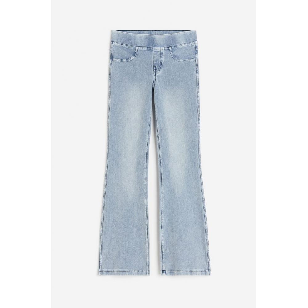 

Брюки из джерси HM Flare, синие, джинсовые