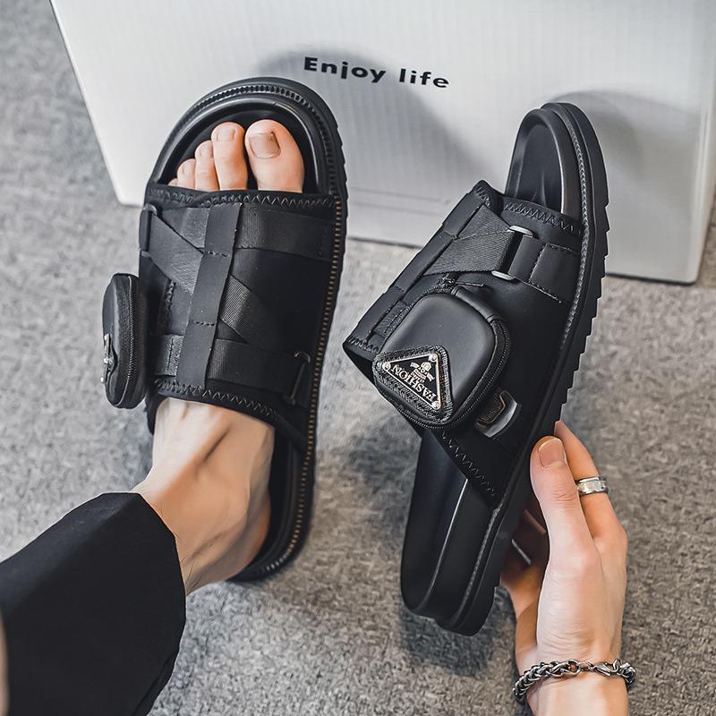 3221 Light Luxury Slippers Men's Summer Men's Outdoor Thick-bottomed Versatile Sandals High-end One-word Slips