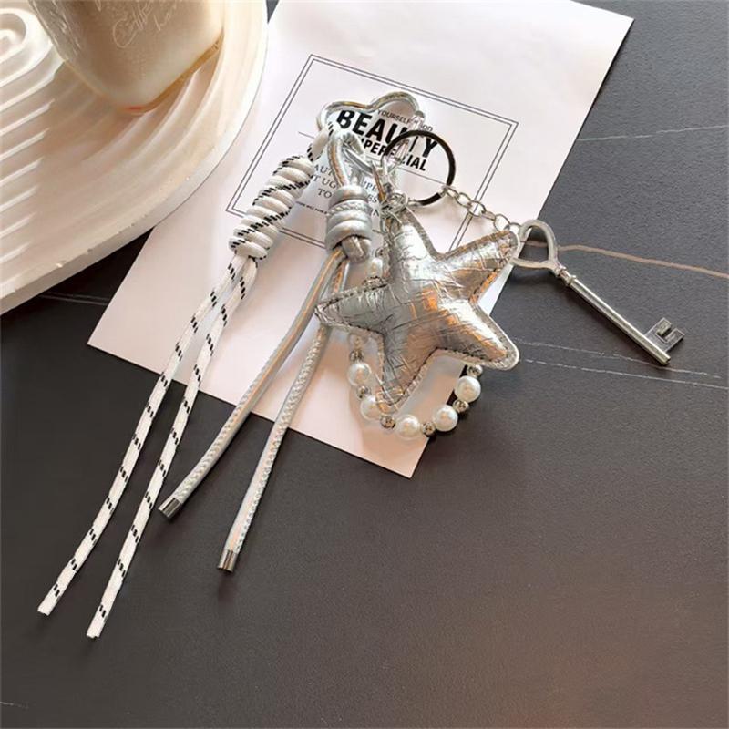 Yogodlns Handgefertigter Anhänger für gewebte Nylonseiltasche, niedliche Bonbonfarbe, modischer Rucksack, Handtasche, hängende Taschen, Accessoires