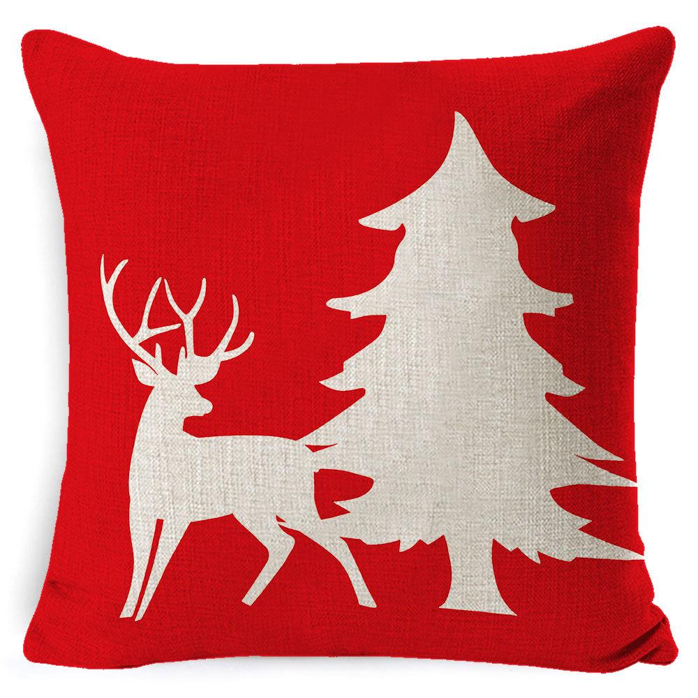 Home Furnishings Christmas Pillow Cover Nordic Plaid Linen Cushion Cover Sofa Cushion Cover