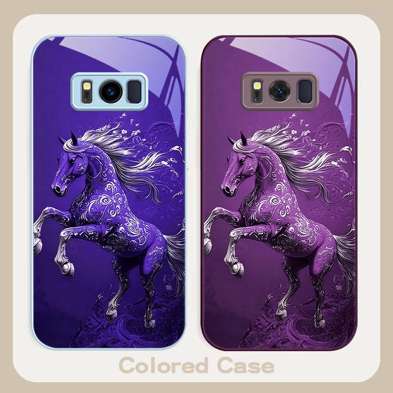 Purple Rhyme White Tianma For Samsung S22 S8 S9 10 20 Ultra S21 Pro S22 Plus S23 FE S24 Ultra S25 Edge S25Ultra Glass Phone Case