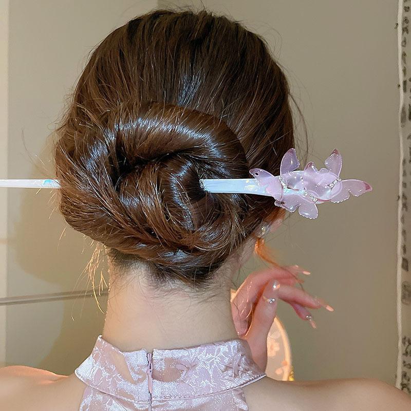 New Chinese Style Butterfly Flower Bead Tassel Hairpin, Chinese Style High-End Hairpin, Hanfu Versatile Hairpin, Hair Accessory for Women