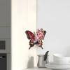 5D DIY Diamond Art Floating Corner Shelf Colorful ButterflyPattern Diamond Painting Triangle Fan Shaped Rack for Kitchen Bedroom
