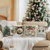Federa per Cuscino di Natale Semplice Poliestere Stampato 45x45cm Copricuscino Decorativo per Divano Federa per Cuscino Arredamento per la Casa
