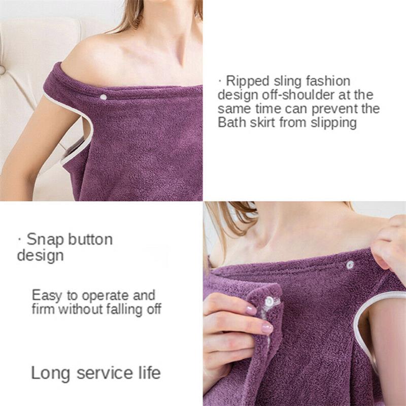 Buy Women Quick Dry Wearable Microfiber Plush Bathrobes Towel Spa Wrap