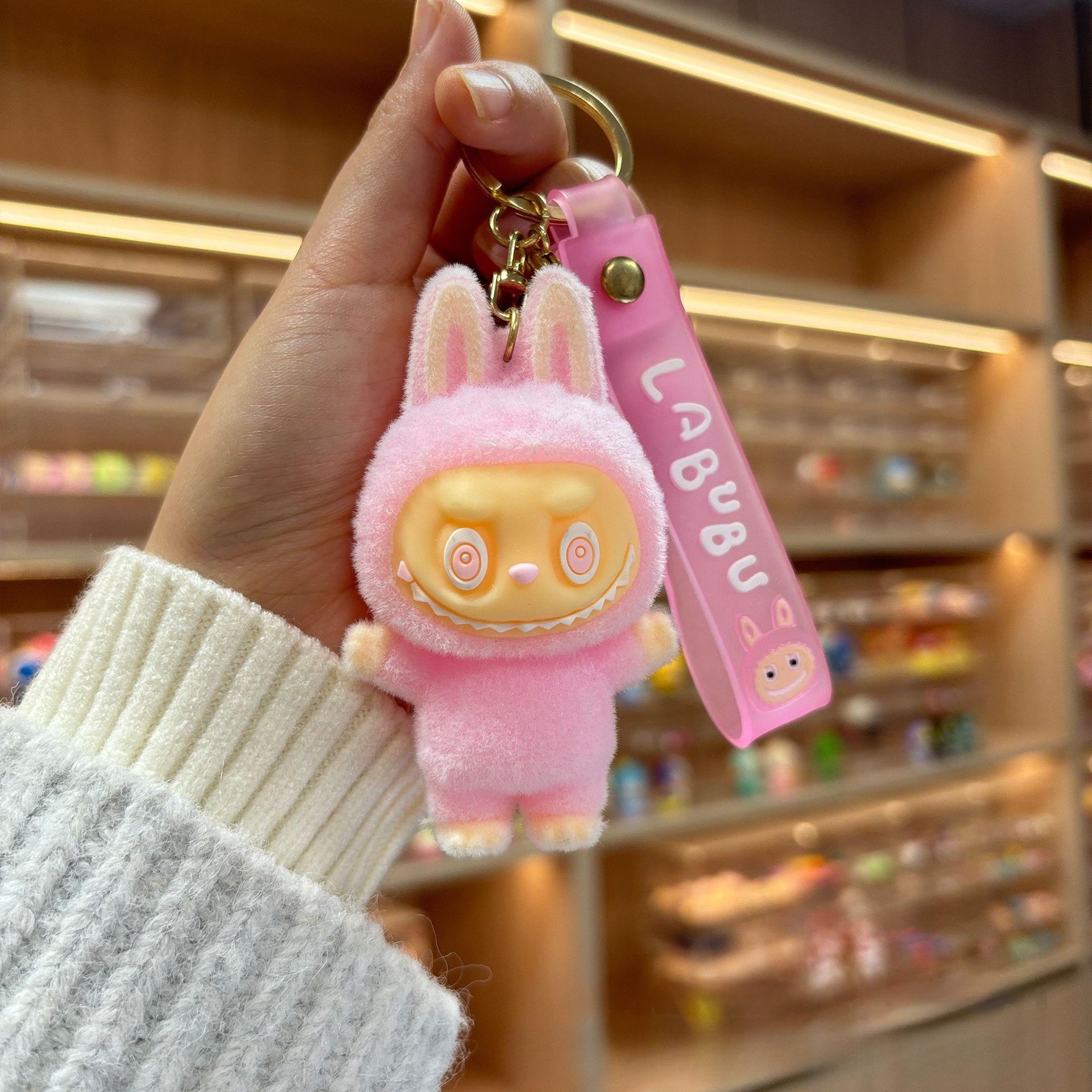 Большой брелок-подвеска из флока, кукла, кольцо для ключей, для сумки Extra large flocking