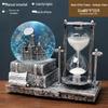 Retro Iron Tower Music Box with Luminous Crystal Ball Hourglass - Perfect for Desktop Ornament or Small Gift for Graduation, Qixi, or Valentine's Day.