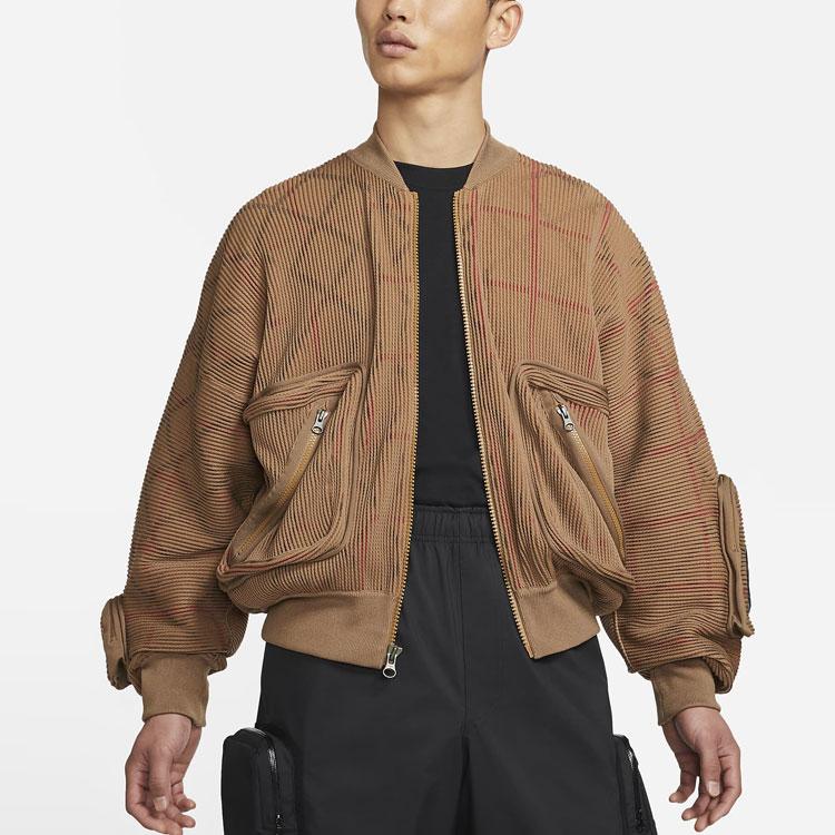Nike X Collaborative MA-1 Knitted Bomber Jacket Men Outerwear Lichen-Brown CZ4705-382