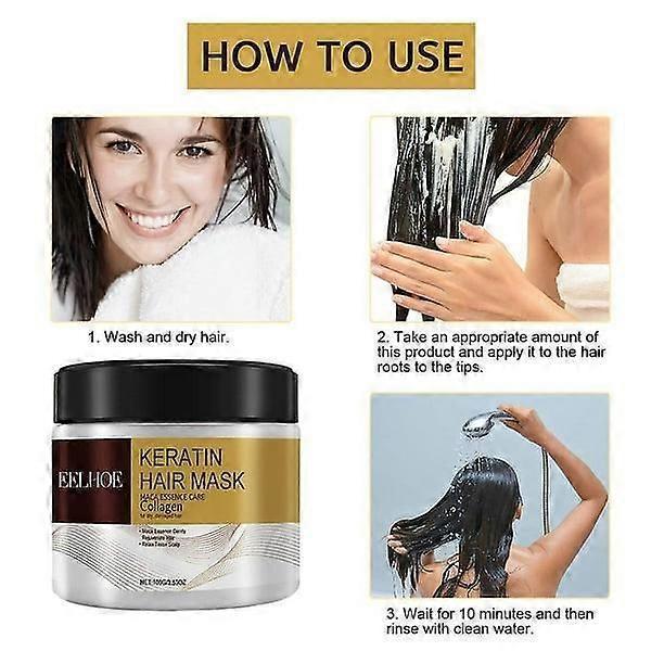 Keratin Protein Collagen Hair Mask for Dry Damaged Argan Hair Repair Treatment 100g