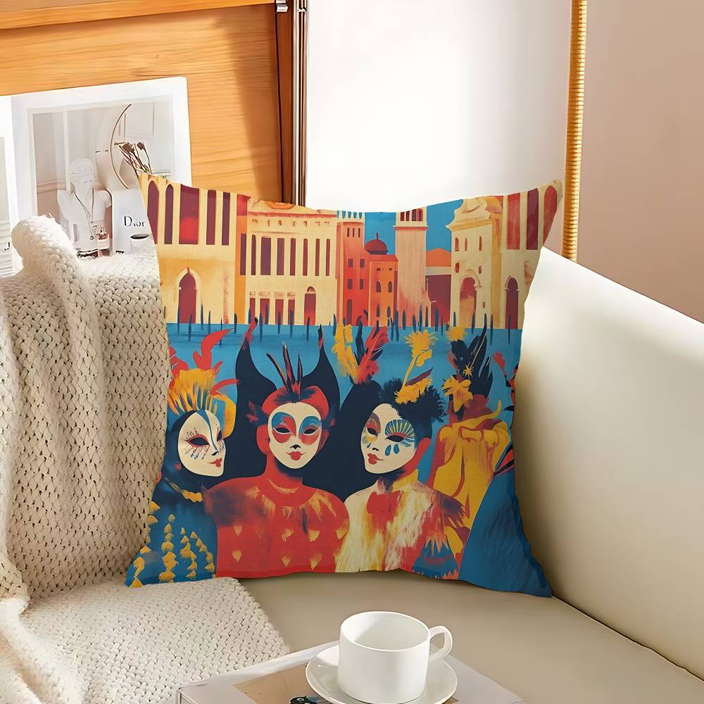 Popular Festival Carnival Cushion Cover Car Throw Pillow Case For Sofa Car Christmas Gift 40x40cm 45x45cm