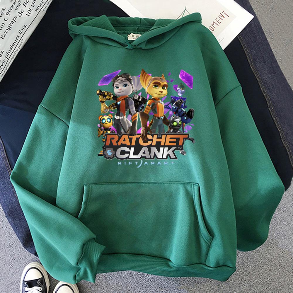 Mikiny s kapucí Ratchet & Clank Rift Apart Ležérní pohodlné oblečení Vysoce kvalitní mikina na podzim/zimu s kapucí