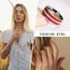 Anillos de Acero Inoxidable Lesbianos Anillo de Mujer Lesbiana Líneas Rojas Blancas Naranjas Banda para el Dedo Orgullo Amor Promesa Regalo de San Valentín
