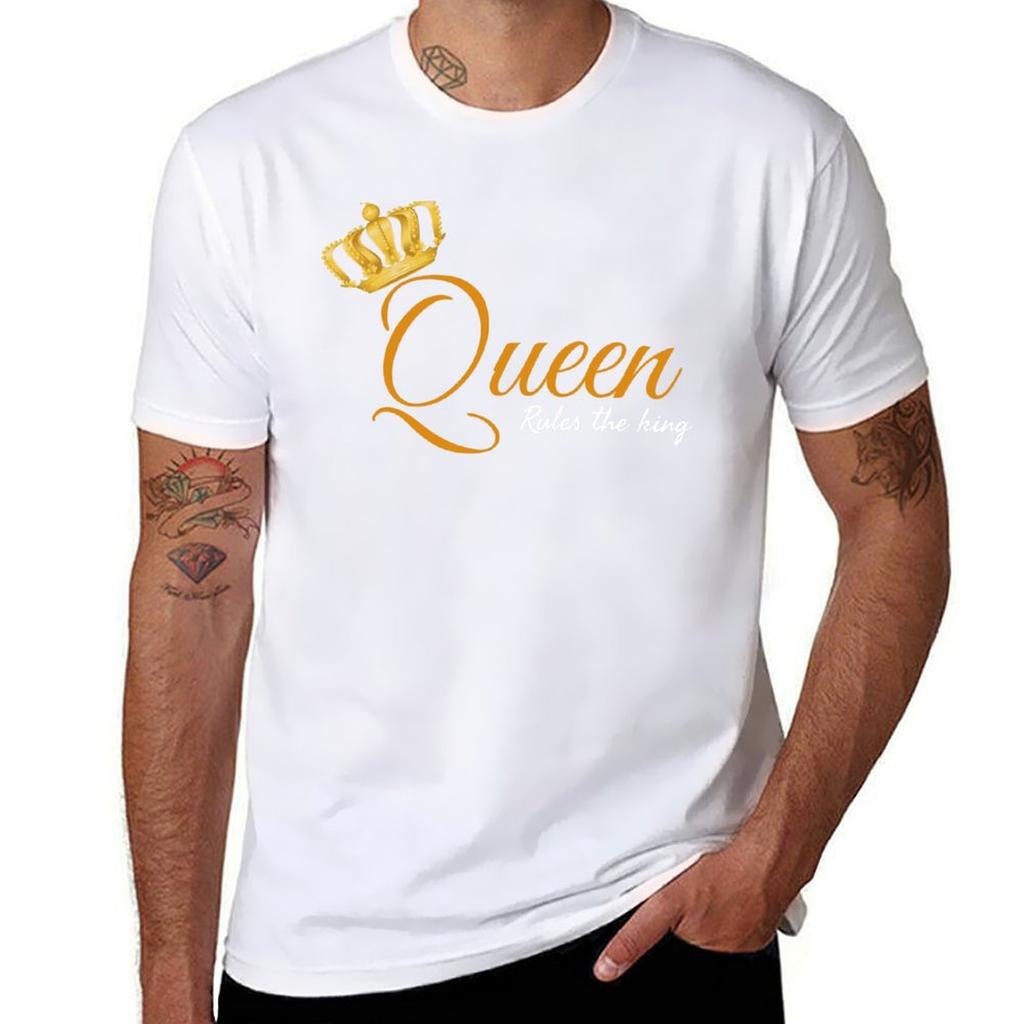 Queen - rules the king T-Shirt t shirts for man slim fit t shirt for man t shirt for man 100 percent cotton T-Shirt