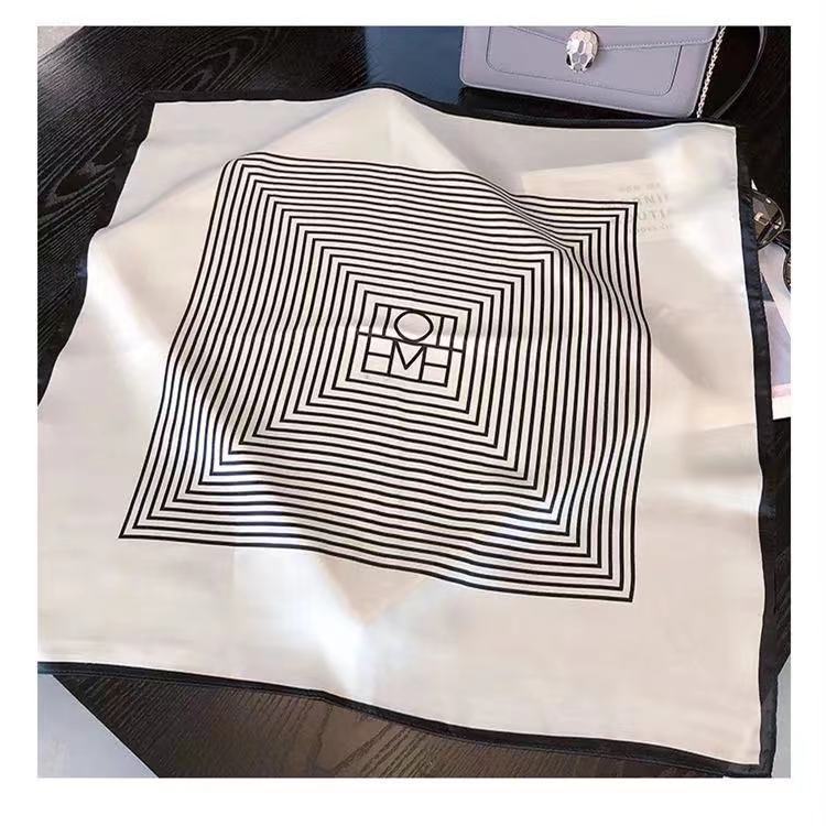 1PCS Striped 70 Silk Scarf French Hairband Small Silk Scarf Women's Fashion Tie Head Scarf Decoration Versatile