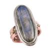 Natürlicher Labradorit Edelstein 925 Sterlingsilber Zweifarbig Geschenkring Gr.7.5 K1c11