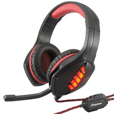 OHM AudioComm Przewodowe słuchawki gamingowe ze słuchawkami do gier HP-GH300N 03-2427 Mikrofon, 3,5 mm