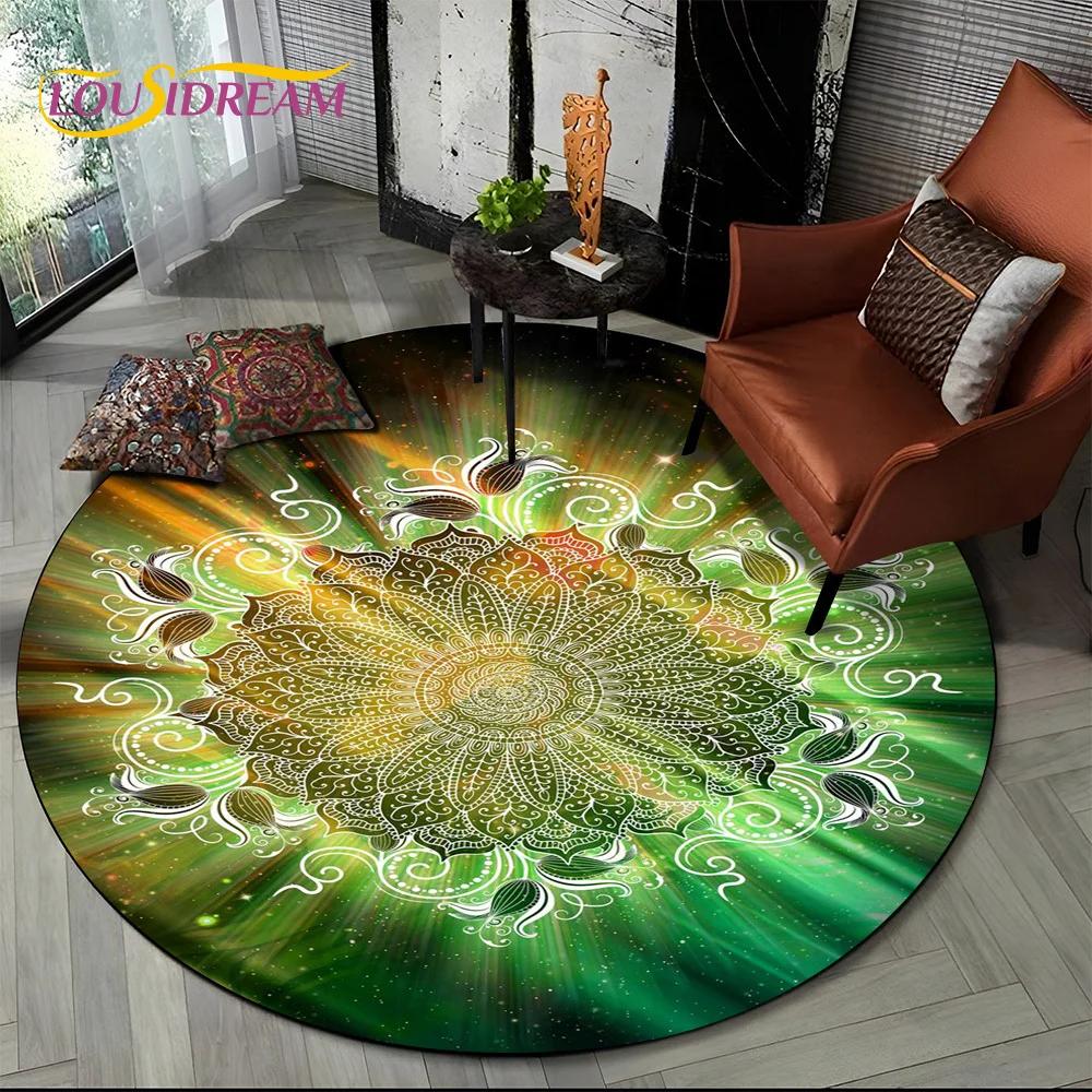 3D Mandala Meditation Nature Spirit Yoga Bohemia  Round Carpet Rug for Living Room Bedroom Child Decor,Pet Area Rug Non-slip Mat