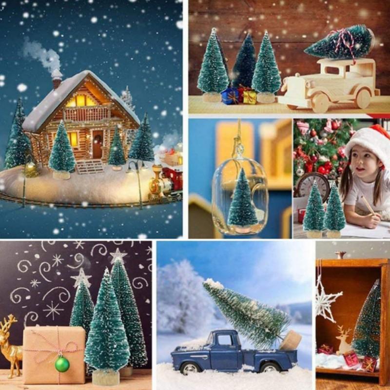 24pcs Christmas Tree DIY Christmas Decorations 2024 Year Small Pine Tree Xmas Ornaments Navidad Gifts Christmas Decors