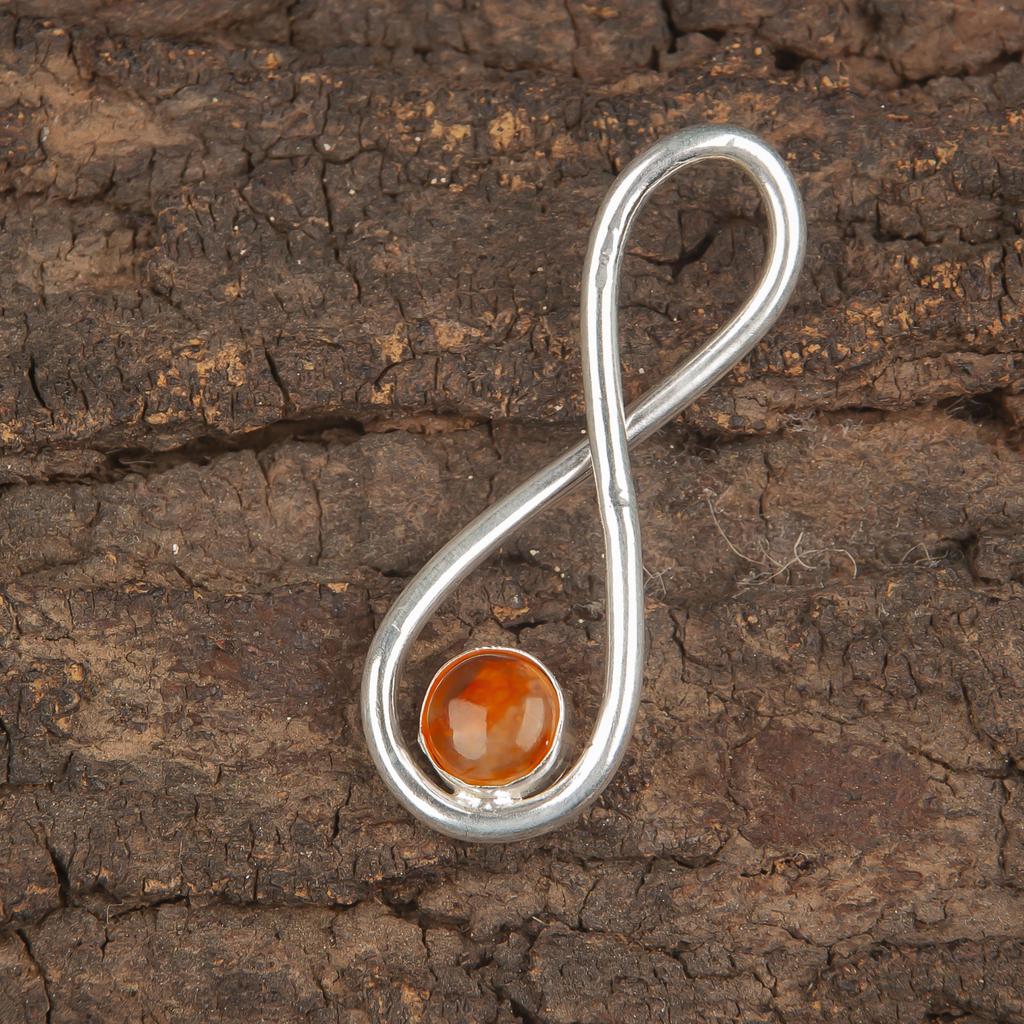 Karneol 925 Massiv Sterlingsilber Anhänger, Handgefertigter Edelsteinanhänger, Geschenke für Freundin Böhmischer Anhänger für die Liebe