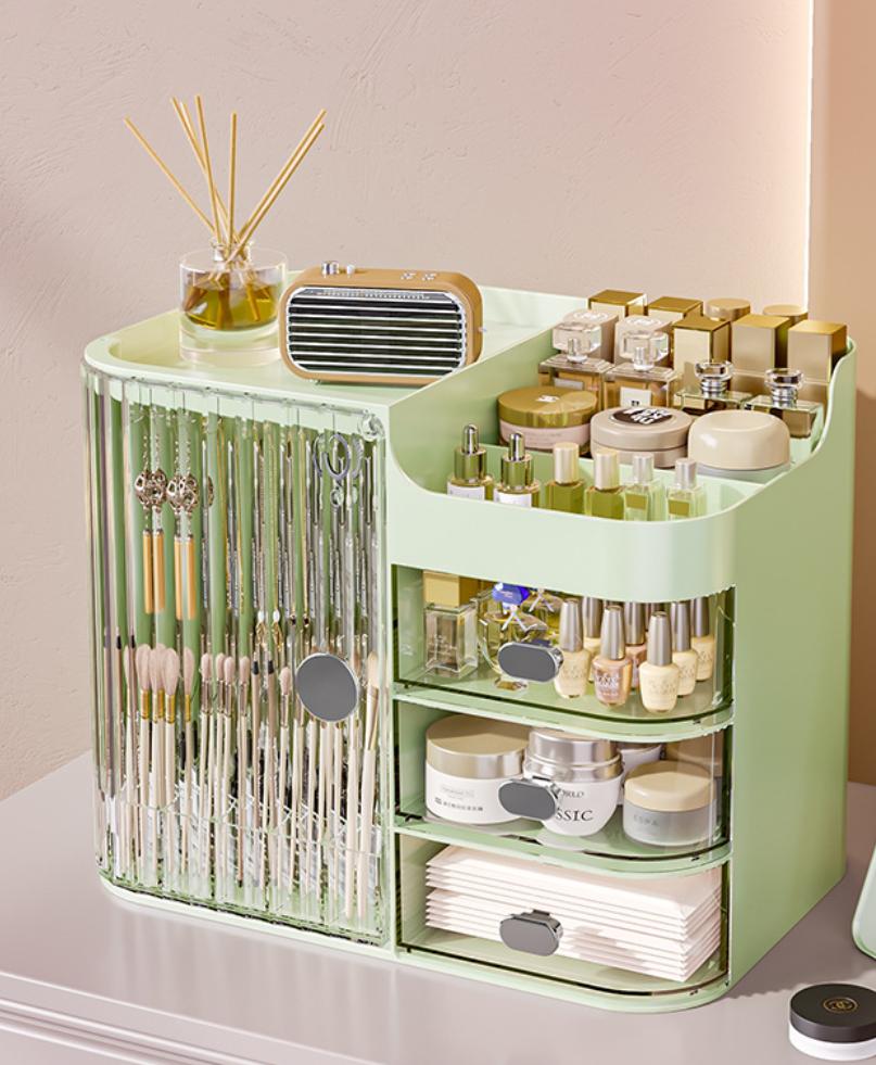

Cosmetic Organizer Makeup Storage Box Drawer Layers Luxury Desktop Storage Cabinet Table Dustproof Lipstick Powder Storage Box