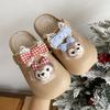2025 autumn and winter new thick-bottomed indoor comfortable fluffy drag Shirley Mei cute cartoon waterproof bag head half slippers