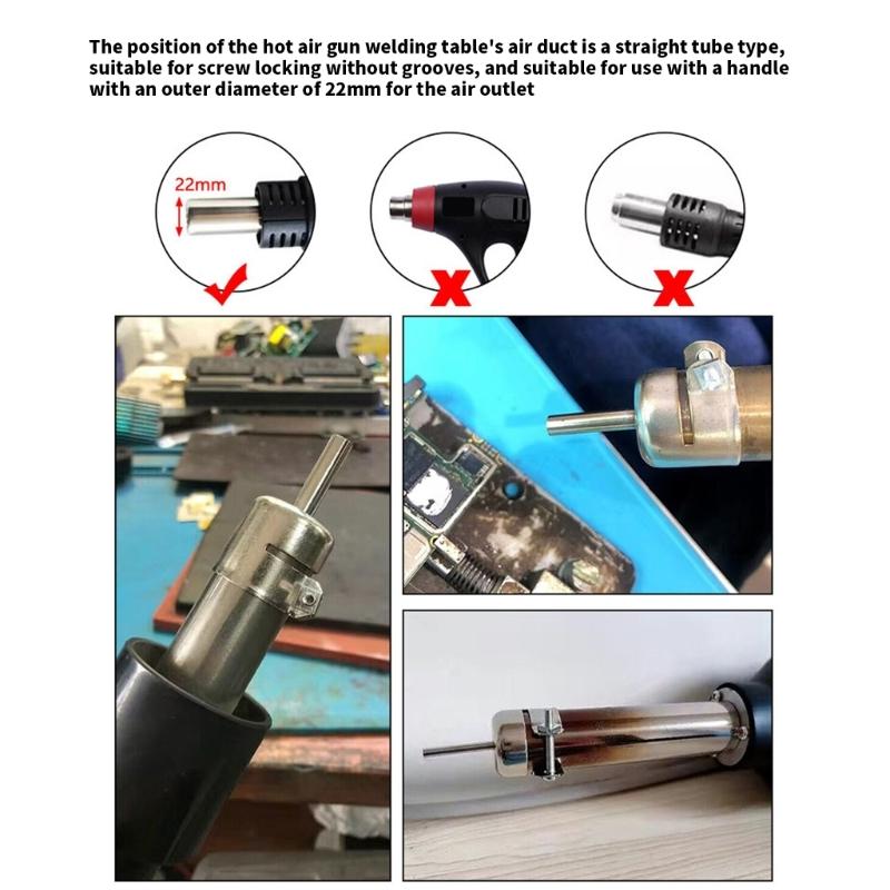 3pcs 45 Degree Angled Heat Guns Nozzle Attachments Set Hot Air Solder 45 Degree Tip Desoldering Station Repair Tools