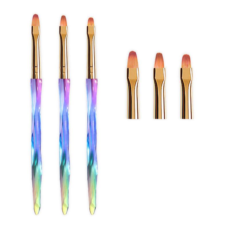 3 Pcs Nail Brush Acrylic Pen Carving Art Tips Painting Poly Nail Gel Tool Liner UV Gel Manicure Accessories Tool Set