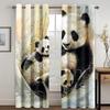 Cute Cartoon Panda High Shading Window Curtain Various Styles of Panda Patterns Thick Blackout Drape Child Bedroom Living Room