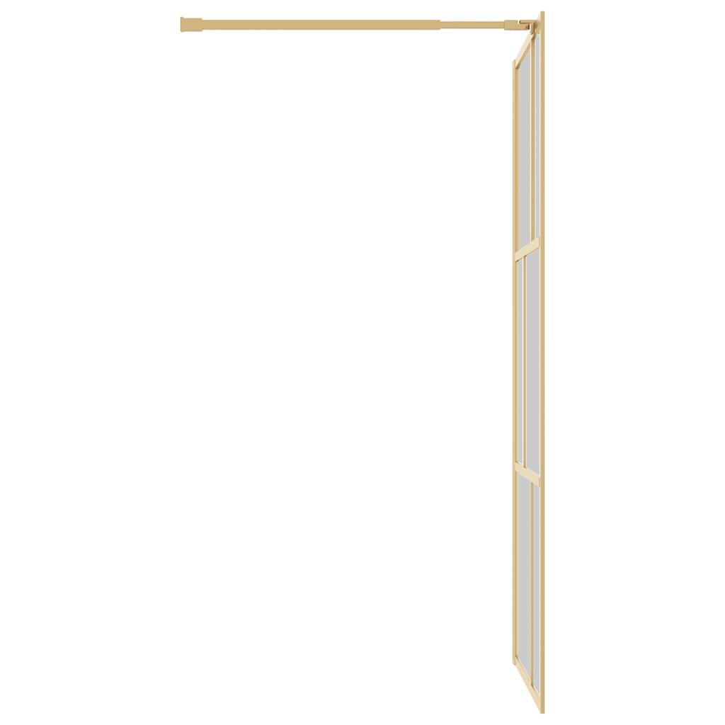 Walk In Shower Screen with Tempered Clear Glass and Gold Frame 80 X 195 Cm